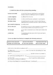 English worksheet: IDIOMS