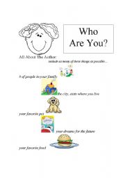 English Worksheet: All About Me