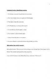 English worksheet: asking and giving direction activities