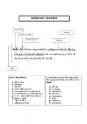 English worksheet: Dictionary entry