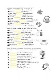 English Worksheet: quantifiers