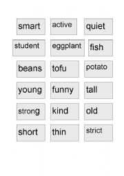 English worksheet: adjectives exercises for cutting 