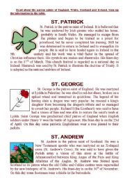 Read about the patron saints of England, Wales, Scotland and Ireland.     