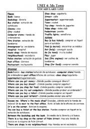 English Worksheet: My town