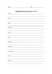 English worksheet: When Zarachy Beaver Came to Town Vocabulary List