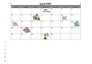 English Worksheet: calendar activity