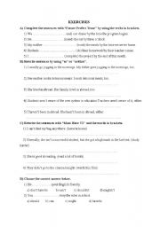 English Worksheet: MIXED EXERCISES