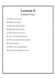 English worksheet: Dialogue master