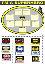 I AM A SUPERHERO!   !!!! FOR BOYS!!! - A SET OF BATMAN THEMED REWARD STICKERS WITH A TEMPLATE FOR STICKERS , 2  BATMAN MASKS AND 2 BATMAN ACTIVITIES (MAKE A NEW WORD AND BATMAN WORDSEARCH) 4 pages