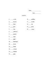 English Worksheet: A/An/x?