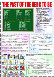 English Worksheet: THE PAST OF THE VERB TO BE