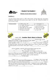 English Worksheet: Sharks news