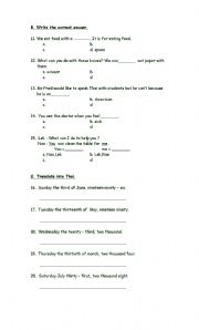 English worksheet: test grammar