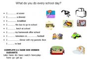 English Worksheet: What do you do every school day?