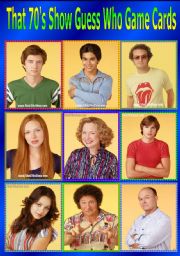 English Worksheet: That 70s Show Guess Who Game