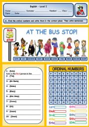 AT THE BUS STOP!  (ORDINAL NUMBERS)