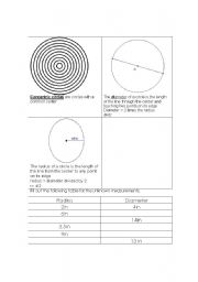 English Worksheet: Circles