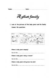English Worksheet: A ghost family