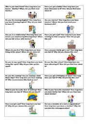 Conversation cards (No. 9) -  HOW LONG? - Present Perfect and Present Perfect Continuous