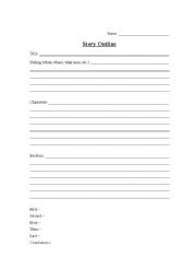 English Worksheet: Story Outline