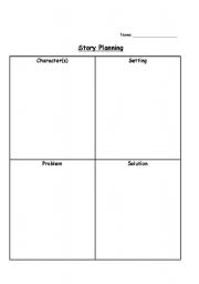 English worksheet: Story Planning Graphic Organizer