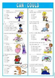 English Worksheet: can / could