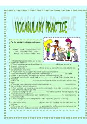 English Worksheet: Vocabulary practice - collocations and idioms
