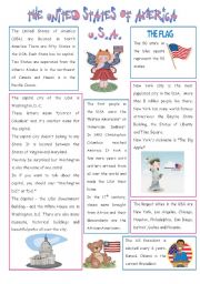 ENGLISH-SPEAKING COUNTRY (5) - THE USA  - 2 PAGES 