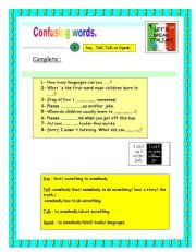 English Worksheet: confusing words