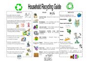 English Worksheet: recycling activities