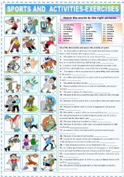 SPORTS AND ACTIVITIES - EXERCISES