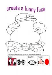 English Worksheet: create a face