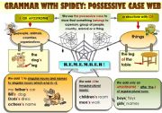 EASY GRAMMAR WITH SPIDEY: POSSESSIVE CASE WEB - FUNNY GRAMMAR-GUIDE FOR YOUNG LEARNERS IN A POSTER FORMAT (part 3)