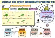 EASY GRAMMAR WITH SPIDEY! DEMONSTRATIVE PRONOUNS - FUNNY GRAMMAR-GUIDE FOR YOUNG LEARNERS IN A POSTER FORMAT ( part 5)