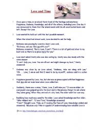 English Worksheet: Love and Time