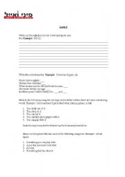 English worksheet: test 2