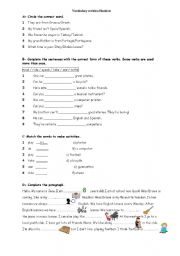 English worksheet: vocabulary revision