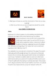 English worksheet: halloween 