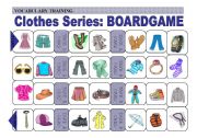 English Worksheet: Practice of Clothes Vocabulary: Boardgame (2 of 4)