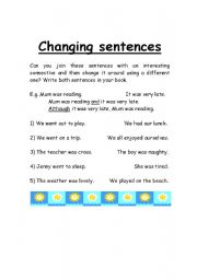 English Worksheet: Chnin Sentences