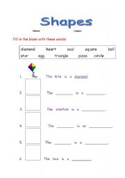 English worksheet: Shapes