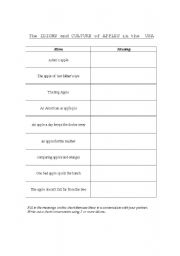 English worksheet: Apple Idioms worksheet