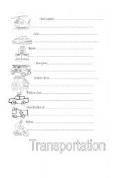 English Worksheet: Transport