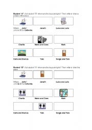 English worksheet: Fill-in the gaps: Where is...? and Places of School