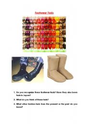 English Worksheet: Footwear Fads