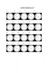 English Worksheet: what time is it?