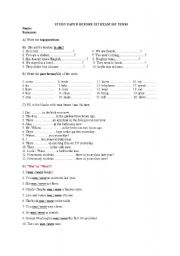 English Worksheet: study paper