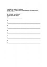 English worksheet: A certain future using The Present Continuos