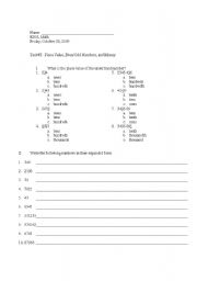English Worksheet: Place Value, Even and Odd Numbers, Money