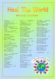 Heal The World - fill in worksheet